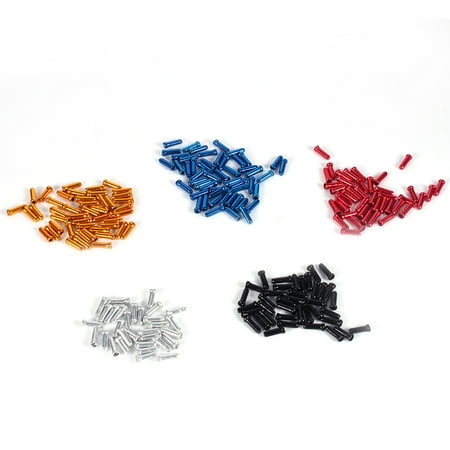 Bike Shifter Cables - Dilwe 100Pcs 2.5Mm Aluminum Alloy Anodized Coloful Brake Line Cap Bike Shifter Cable Cap ,Brake Line Cap, Shift Cable Cap