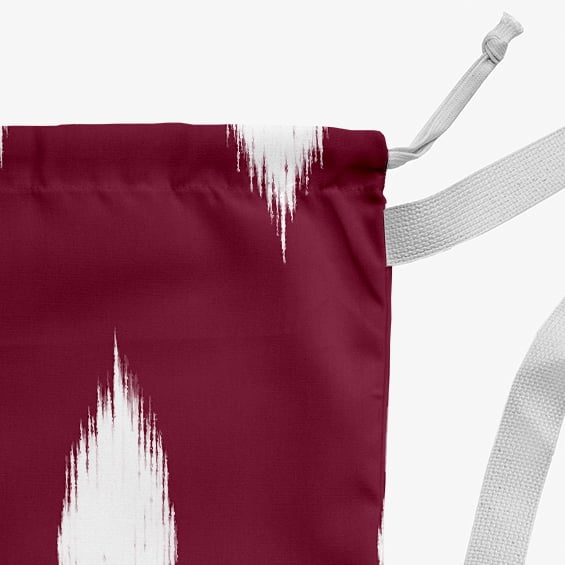 Simply Daisy Hol-I-Kat Holiday Ikat 28 x 36 in Maroon Laundry Bag