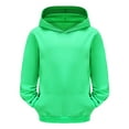 thumbnail image 3 of Sopiago Girls Solid Color Hoodie with Pocket Casual Pullover Sweatshirts Girls Green,4-5 years, 3 of 3