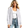 thumbnail image 2 of Women's Oversized Zip Up Hoodie Sweatshirt Casual Long Sleeve Loose Fit Pullover Streetwear Cozy Fleece Outwear Plus Size Drop Shoulder Kangaroo Pocket Winter Fall, 2 of 8