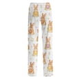 thumbnail image 6 of Fgvctg Easter Womens Pajamas Plus Size Wide Leg Sleepwear Pajamas Pant Soft Rabbit Graphic High Waisted Pjs Easter Eggs Spring Drawstring Lounge Pants with Pockets Saffron L, 6 of 6