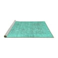 thumbnail image 2 of Ahgly Company Machine Washable Indoor Square Persian Turquoise Blue Traditional Area Rugs, 3' Square, 2 of 4