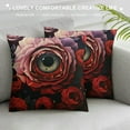 thumbnail image 3 of Gothic Eyes Flower Pillow Cover for Couch Sofa Bed Halloween Floral Pillow Cover Mystery Bohemia Pillowcase Soft Cushion Case Abstract Red Rose Outdoor Pillow Cover, 3 of 5