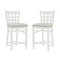 thumbnail image 2 of Linon Neville 24 Inch Indoor White Wood Counter Stool Set of 2, 2 of 16