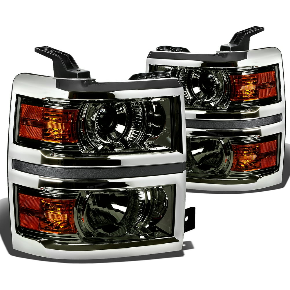 For 2014 to 2015 Chevy Silverado Projector Headlight+Bumper Smoked
