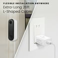 thumbnail image 3 of Wasserstein Power Adapter (5.2V 2A) with L-Shaped USB-C Cable (26ft.) & Backplate - Compatible with Arlo Video Doorbell 2K (2nd Generation) (White) (Doorbell NOT Included), 3 of 10