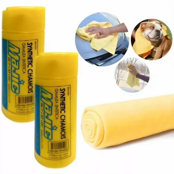 2 Pc Chamois Synthetic Multi Purpose Cleaning Cloths Shammy Car Wash Towel Auto