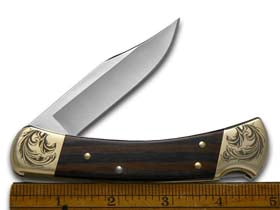 Buck 110 American Pride Ebony Wood Folding Hunter 1/250 Stainless Custom Pocket Knife