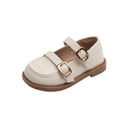 thumbnail image 5 of GiLiling Girls Mary Jane Shoes, Double Buckle Adjustable Straps, PU Upper Non-Slip Rubber Sole, Princess Dress Casual Footwear (White, 3-3.5 Years), 5 of 5