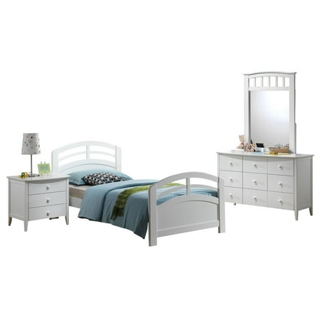 Acme Furniture San Marino 4 Piece Twin Bedroom Set In White