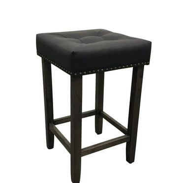 Sadie Tufted Upholstered Barstool - Set of 2 - Gotham Grey - Grey Upholstery
