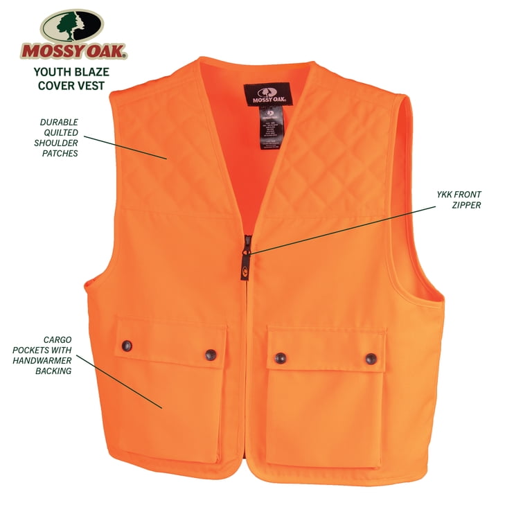 Mossy Oak Blaze Orange Youth Hunting Vest - Walmart.com