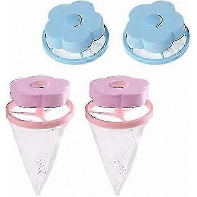 Reusable Lint Catcher and Pet Hair Remover for Laundry, 4-Pack Washing Machine Mesh Bags for Floating Lint