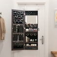 thumbnail image 4 of LED Jewelry Cabinet Armoire Organizer with Locking Door and Full-Length Mirror Jewelry Organizer Brown, 4 of 6
