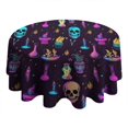 thumbnail image 4 of Mystical Halloween Pattern Round Tablecloth 60"x60",Wrinkle Wipeable Table Cloth for Kitchen Dining Room Picnic Patio Party, 4 of 6