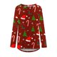 thumbnail image 4 of Puntoco Mujeres Casual Manga Larga Cuello Redondo tops Blusa Suelta Navidad Impreso Camisas Puntoco Puntoco-14, 4 of 5