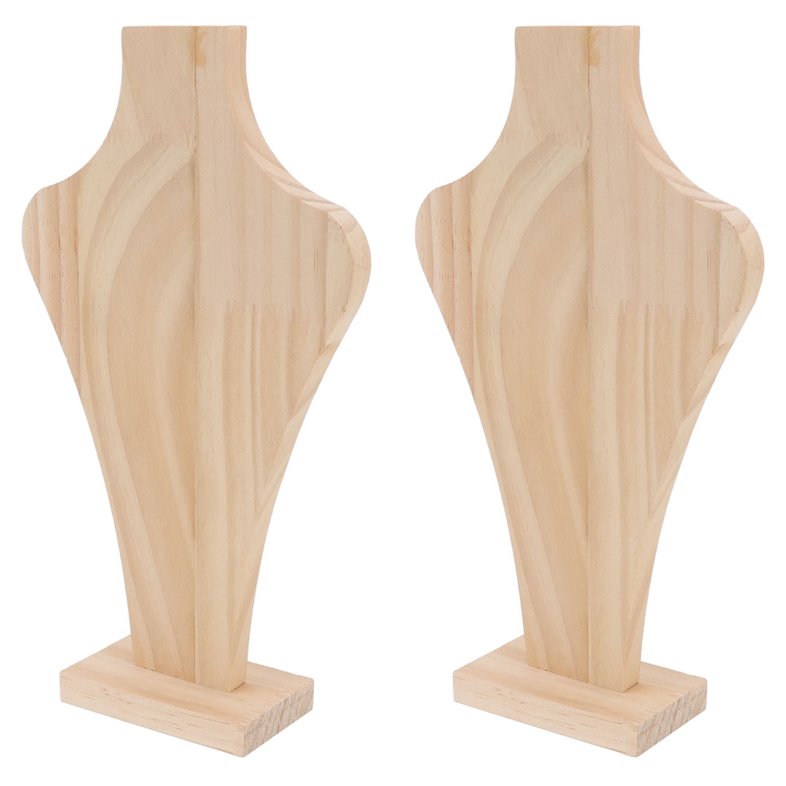 Présentoir à Colliers Buste En Bois Et Daim - Support Bijoux élégant Pour Commode Ou Vitrine