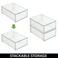 thumbnail image 5 of mDesign Plastic Stackable Bathroom Storage Organizer with Drawer, 2 Pack, Clear, 5 of 9