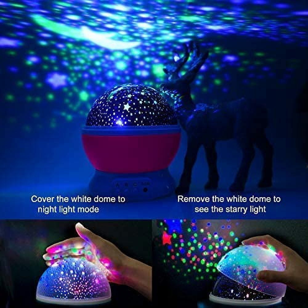 Baby Night Light Star ProjectorMoon Novelty Toys Glow in The Dark Toys for Baby Children Sleeping Gift (Pink)