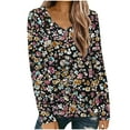thumbnail image 2 of Qepwsc Women's Tops Casual Shirts Long Sleeve Tops Beach Tunic Shirts Floral Print Basic Tees Going Out Top Graphic Tees Blouses Tops Shirts Loose Fits S_ XXXL, 2 of 5