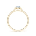 thumbnail image 2 of Angara Natural 0.4 Ct. Aquamarine with Diamond Halo Ring in 14K Yellow Gold for Women (Ring Size: 4), 2 of 9