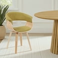 thumbnail image 2 of Armen Living Summer Mid-Century Upholstered Dining Chair in Green and Patterned Oak Finish, 2 of 6