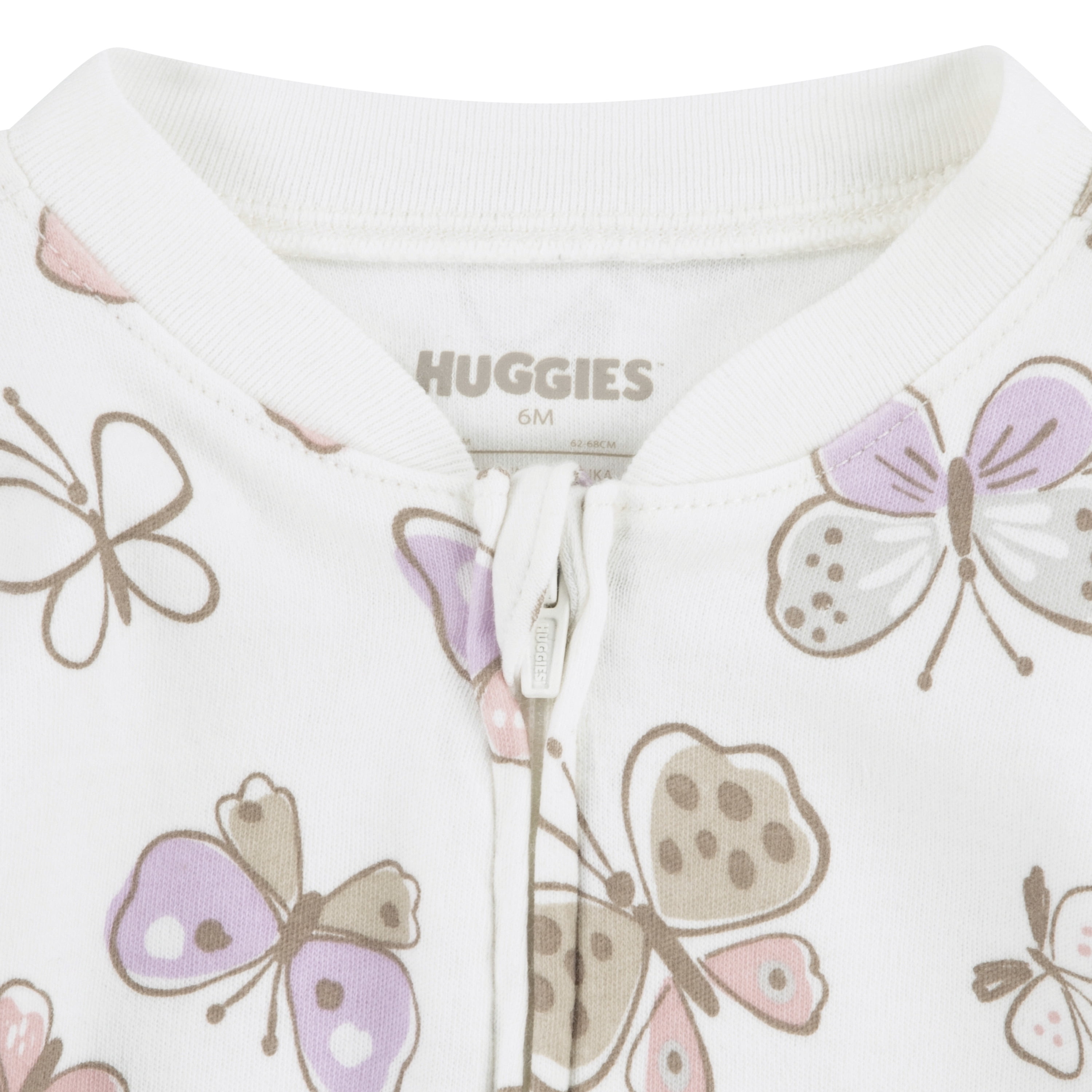 Huggies Baby Girls Butterfly Printed Organic Cotton Sleep and Play, Sizes NB-9M