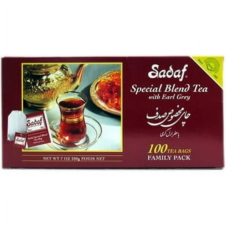 Sadaf Special Blend Tea with Earl Grey 100 Sachets Tea Bags 7 oz.