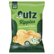 Utz Ripples Sour Cream & Onion Potato Chips, Gluten-Free, Family Size, 7.75 oz Bag