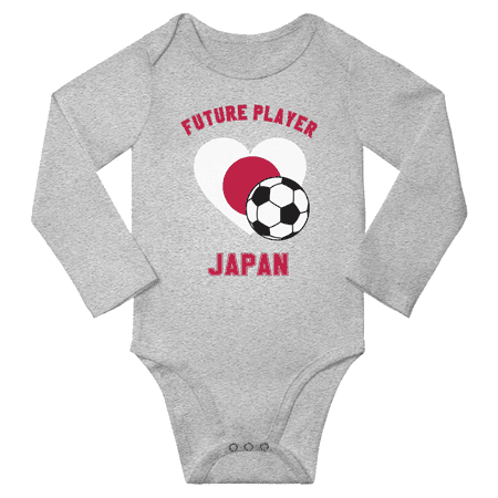 

Future Japan Soccer Player Baby Long Slevve Rompers Clothes Outfits (Gray 6-12 Months)