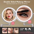 thumbnail image 6 of Rechargeable Wall Mounted Makeup Mirror, 8 Inch Double Side LED Vanity Mirror 1X/10X Magnifying Mirror with Light, 3 Color Lights 360°Swivel Extendable Bathroom Mirror with Touch Screen Dimmable, 6 of 8