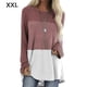 thumbnail image 1 of Camiseta de mujer de manga larga, cuello redondo, color en contraste, camiseta de algodón, rojo ladrillo, XXL Sweethay AP000711-18, 1 of 7