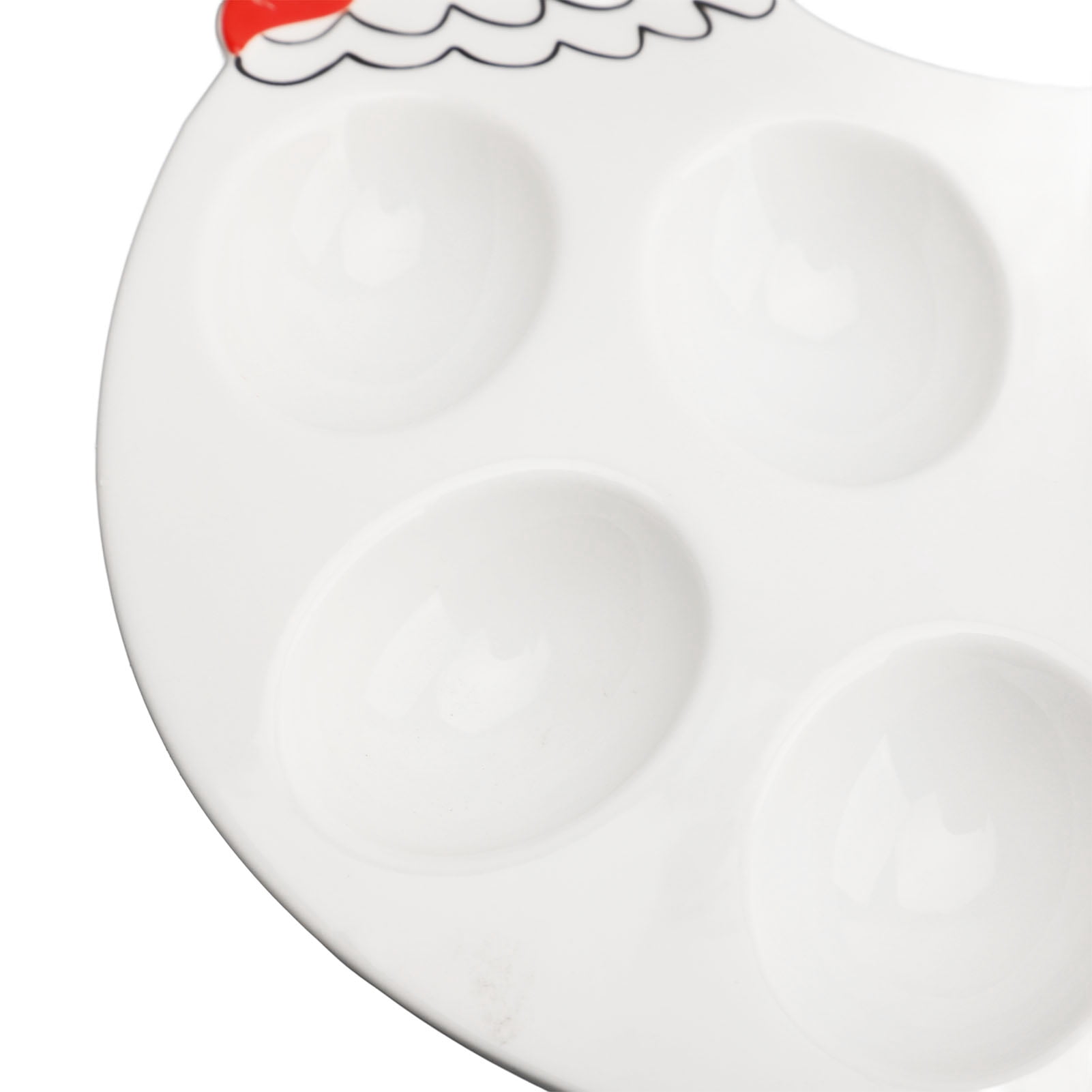 NFTIGB 8 Grid Ceramic Deviled Egg Platter Tray, Cute Chicken Shaped Serving Dish, Easter Egg Display Holder for Tableware, Home Decorative Platters (11.4 inches / 29.0 cm)