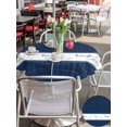 thumbnail image 5 of Outdoor Tablecloth with Umbrella Hole for Patio/Picnic/Party/Camping, Blue Plaid Waterproof Table Cloth Round Cover Washable, Country Live Love Laugh Text Star Love Heart (Dia 60"), 5 of 8