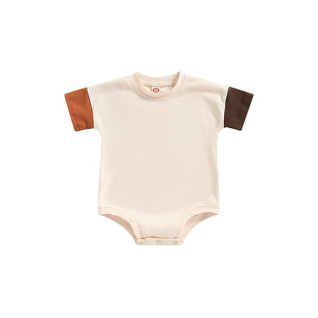 

Canrulo Newborn Infant Baby Boy Girl Clothes Summer Short Sleeve Romper Bodysuit Jumpsuit One Piece Outfits Apricot 3-6 Months
