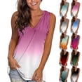 thumbnail image 2 of Long Tank Tops for Women Fashion Solid Color Summer Tank Tops Adjustable Fitted Scoop Neck Sleeveless Tee Camisole Clothes Ruched Women's Tees and Tanks Curved Hem, 2 of 5