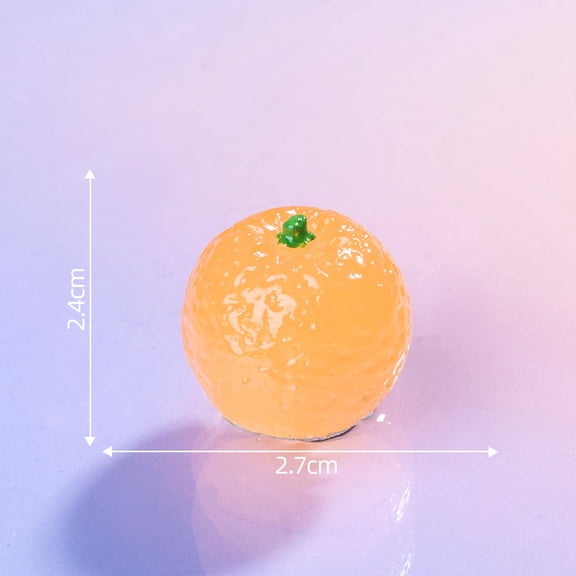 Xiao Hua Resin Fruit And Vegetable Ornaments -12 Pieces, 1.06 * 0.94 Inches, Luminous Mini Orange Model, Hand Drawn Realistic Details, Micro Landscape Toy House Kitchen Decoration Props