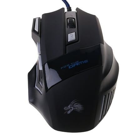 Zeiwohndc Gaming Mouse 5500dpi 7 Buttons Mechanical Wired Backlit Silent Computer Mouse