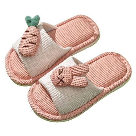 

Girls Boys Kids Home Slides Indoor Floor Cute Cartoon Soft Comfortable Non Slip Cotton Linen Slipper Kids Home Slippers Plush Toddler Slippers Girls Slippers Size 6 Cute Plush Slippers Girls Size 5