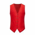 thumbnail image 2 of Awdenio Vest for Men Slim Fit Herringbone Tweed Suits Vest Premium Wool Blend Waistcoat, 2 of 9