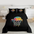 thumbnail image 2 of Feelyou Splatter Basketball Full Size Comforter Sets, Cartoon Sports Bedding Sets, 3pcs, 2 of 8