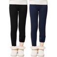 thumbnail image 1 of Popvcly - Pack de 2 leggings cálidos de invierno para niñas, con forro polar, mallas térmicas gruesas, pantalones de 2 a 11 años, 1 of 8