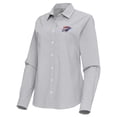 thumbnail image 2 of Women's Antigua Gray Oklahoma City Thunder Porter Woven Long Sleeve Button-Up Shirt, 2 of 3