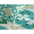 thumbnail image 4 of Ambesonne Green Quilted Bedspread Set 3 Pcs, Geometric Colored Tiles, King Size, Green Teal White, 4 of 5