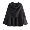 thumbnail image 1 of JGGSPWM Women's Oversized Scarf Jacket Shawl Wraps Knit Long Sleeve Button Winter Peacoat Gray S, 1 of 7