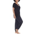 thumbnail image 4 of Honeydew Women's 2-piece Pajama Cotton Blend Embroidered Top and Pants Lounge Set-Black / S, 4 of 7