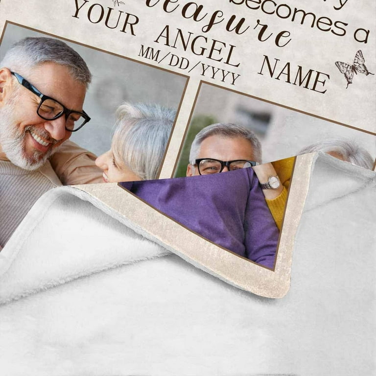 Personalized Memorial Blanket in Loving Memory of Mom Dad Father Grandma Grandpa Nana Custom Blanket with Photo Name Memory Sympathy Remembrance Gift for Loss of Loved One Blankets Walmart