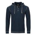 thumbnail image 6 of ZIMEGO Mens Waffle Pullover Hoodie - Long Sleeve Thermal Sweatshirt for Men, Navy, Large, 6 of 8
