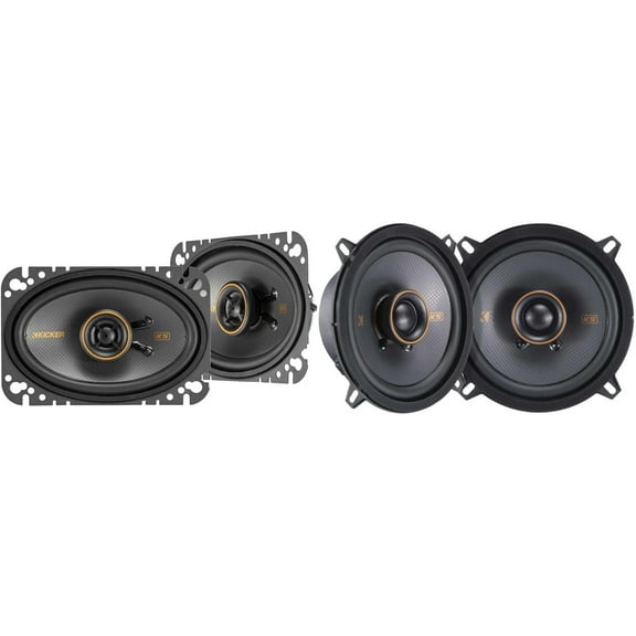 Kicker 51KSC504 KS-Series 5.25" Coaxial Speakers with .75" tweeters w/ 51KSC4604 4x6" Coaxial Bundle