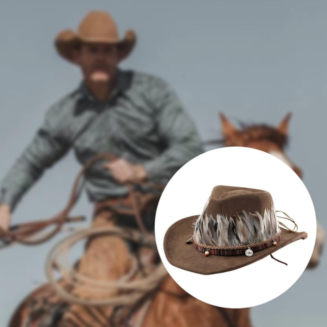 Sombrero de vaquero occidental con elegante sombrero de sol de borde ancho para un espectáculo de campamento de fiesta temático Café